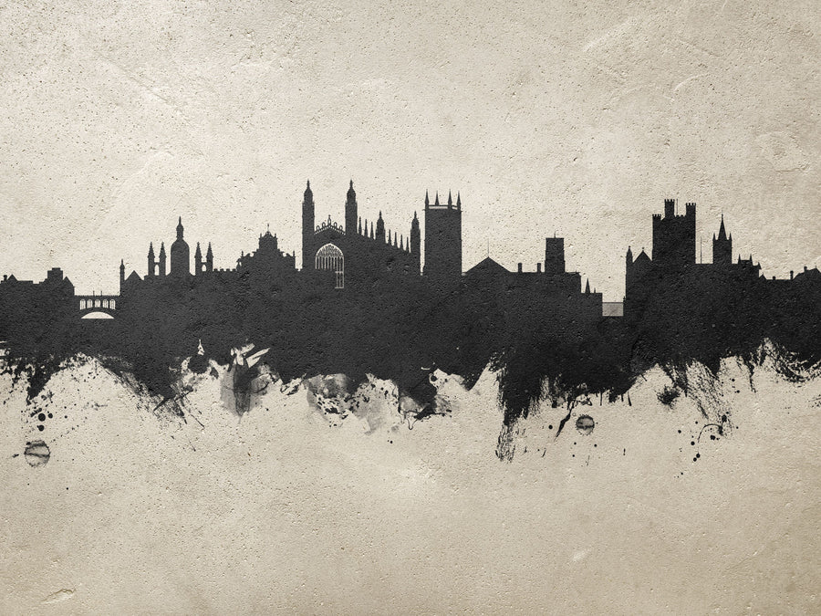 Cambridge England Skyline Concrete Mural Wallpaper