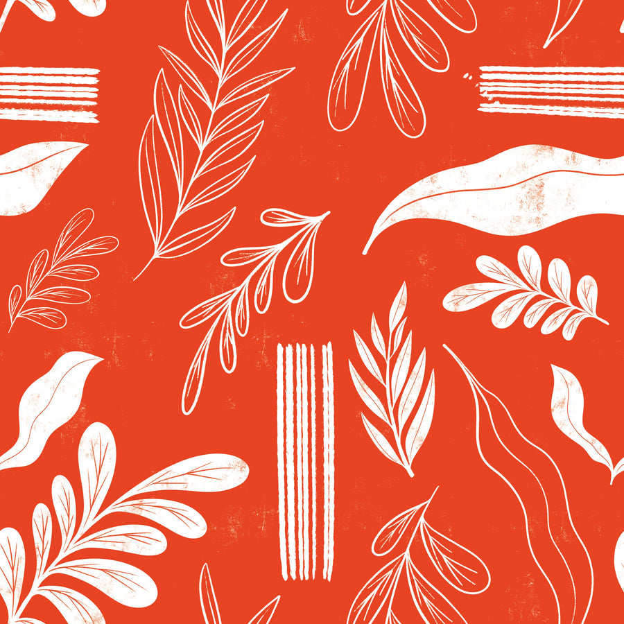 Autumn Leaves Red Mural Wallpaper