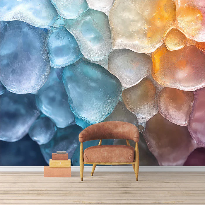 Gradient Crystal Mural Wallpaper Pink, Purple, Blue and Brown Mural Wallpaper