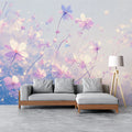 Pink and Purple Flower Field Mural Wallpaper Pink Purple Blue and White Flower Mural Wallpaper - pure wallpaper artwork