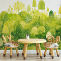 Lush Green Forest Mural Wallpaper Various Shades of Green and Yellow Forest Mural Wallpaper - pure wallpaper artwork
