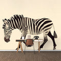 Zebra Mural Wallpaper Black, White and Brown Zebra Mural Wallpaper - pure wallpaper artwork