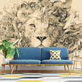 Tiger and Intricate Scene Mural Wallpaper Black, White and Beige tiger -1 Mural Wallpaper - pure wallpaper artwork