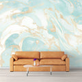 Turquoise and Gold Swirl Mural Wallpaper Turquoise, Gold and White Marble -1 Mural Wallpaper - pure wallpaper artwork