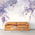 Lavender Floral Watercolor Mural Wallpaper Lavender, Purple, White and Light Blue Lavender -2 Mural Wallpaper - pure wallpaper artwork