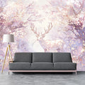 Pink and Purple Deer in Forest Mural Wallpaper Pink, Purple, White and Light Brown Deer -1 Mural Wallpaper - pure wallpaper artwork