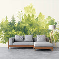 Lush Green Forest Mural Wallpaper Various Shades of Green and Yellow Forest -1 Mural Wallpaper - pure wallpaper artwork