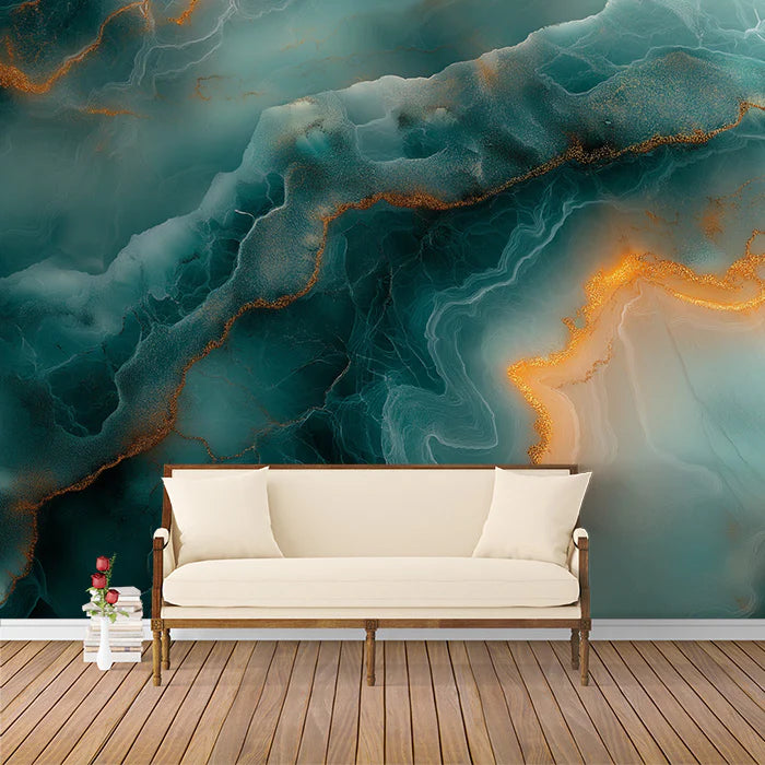 Emerald and Gold Marble Mural Wallpaper Emerald Green, Gold and White Marble Mural Wallpaper - pure wallpaper artwork