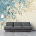 Green Leafy Mural Wallpaper for a living room Various Shades of Green and Beige Leaves Mural Wallpaper - pure wallpaper artwork