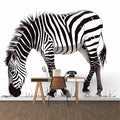Zebra Mural Wallpaper Black, White and Brown Zebra Mural Wallpaper - pure wallpaper artwork
