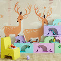 Neutral Forest with Deer Mural Wallpaper Beige, White and Brown Deer Mural Wallpaper - pure wallpaper artwork