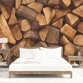 Wood Logs Mural Wallpaper Various Shades of Brown Woods for a bedroom Mural Wallpaper - pure wallpaper artwork