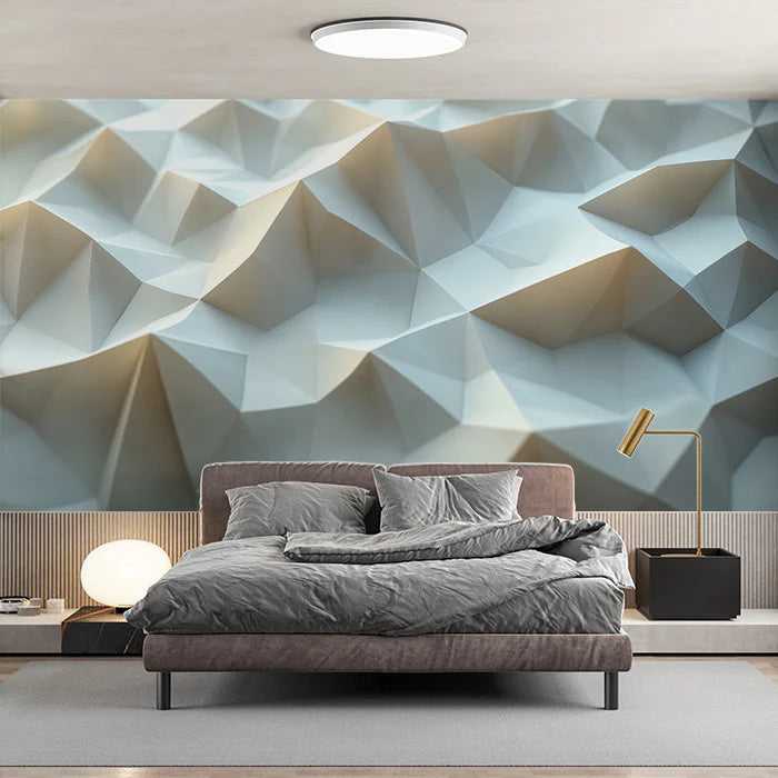 Blue and Gray Geometric Mural Wallpaper Blue, Gray, and Beige Geometric Pattern Mural Wallpaper - pure wallpaper artwork