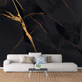 Black and Gold Marble Mural Wallpaper in Living Room Black and Gold Marble -3 Mural Wallpaper - pure wallpaper artwork