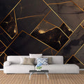 Black and Gold Marble Mural Wallpaper in Living Room Black and Gold Marble -4 Mural Wallpaper - pure wallpaper artwork