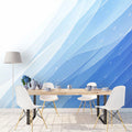 Blue Wave Mural Wallpaper in Dining Room Blue and White Wave Mural Wallpaper - pure wallpaper artwork