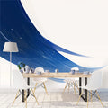 Blue and White Wave Mural Wallpaper in Dining Room Blue and White Wave Mural Wallpaper - pure wallpaper artwork