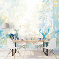 Winter Forest Mural Wallpaper in Dining Room Blue and White Forest -6 Mural Wallpaper - pure wallpaper artwork