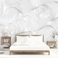 Black and White Swirl Mural Wallpaper in Bedroom Black and White Swirl Mural Wallpaper - pure wallpaper artwork