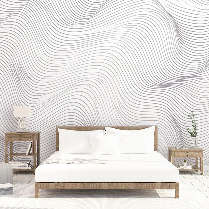 Black and White Swirl Mural Wallpaper in Bedroom Black and White Swirl -1 Mural Wallpaper - pure wallpaper artwork