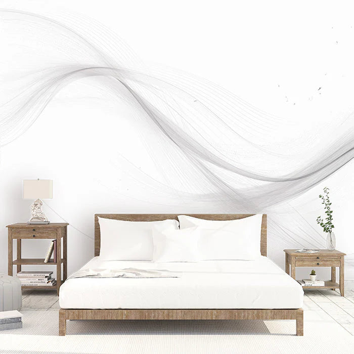Black and White Swirl Mural Wallpaper in Bedroom Black and White Swirl -3 Mural Wallpaper - pure wallpaper artwork