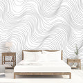 Black and White Swirl Mural Wallpaper in Bedroom Black and White Swirl -4 Mural Wallpaper - pure wallpaper artwork