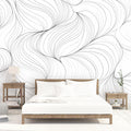 Black and White Swirl Mural Wallpaper in Bedroom Black and White Swirl -7 Mural Wallpaper - pure wallpaper artwork
