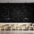 Black and White Circle Mural Wallpaper in Cafe Black and White Circles Mural Wallpaper - pure wallpaper artwork