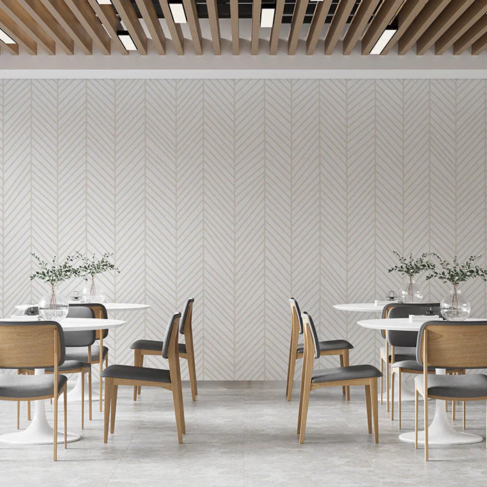 Beige and White Chevron Mural Wallpaper in Cafe Beige and White Chevron Mural Wallpaper - pure wallpaper artwork