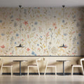 Elegant Floral Mural Wallpaper in Cafe Various Pastel Colors of Flowers Mural Wallpaper - pure wallpaper artwork