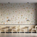 Floral Mural Wallpaper in Cafe Various Pastel Colors of Flowers Mural Wallpaper - pure wallpaper artwork