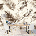 Black and White Palm Leaf Mural Wallpaper in Dining Room Black and White Palms Mural Wallpaper - pure wallpaper artwork