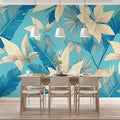 Colorful Leaves Mural Wallpaper in Dining Room Various Colors (Red, Orange, Purple, etc.) Feathers -3 Mural Wallpaper - pure wallpaper artwork