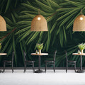 Green Palm Leaf Mural Wallpaper in Cafe Various Shades of Green Palm Mural Wallpaper - pure wallpaper artwork