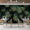 Green Palm Leaf Mural Wallpaper in Cafe Various Shades of Green Palm -3 Mural Wallpaper - pure wallpaper artwork
