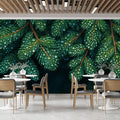 Green Palm Leaf Mural Wallpaper in Cafe Various Shades of Green Palm -4 Mural Wallpaper - pure wallpaper artwork