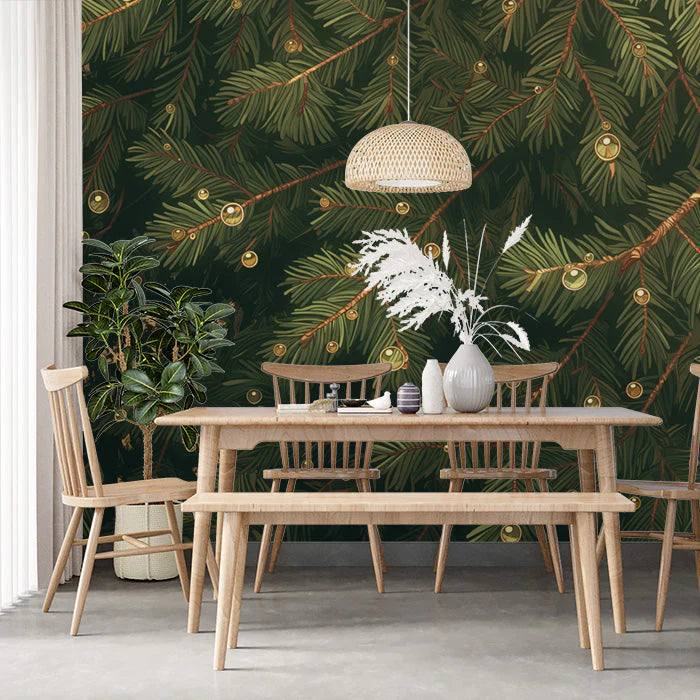 Green Palm Leaf Mural Wallpaper in Cafe Various Shades of Green Palm -5 Mural Wallpaper