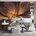 Pink transparent Orchid Mural Wallpaper in Bedroom Pink, Purple, and Blue Orchid Mural Wallpaper - pure wallpaper artwork