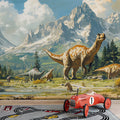 Realistic Dinosaur Mural Wallpaper in Playroom Various Colors (Brown, Green, Blue, etc.) of Dinosaur Mural Wallpaper - pure wallpaper artwork