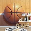 Rustic Basketball Mural Wallpaper for a kids's room Orange, Blue, and Brown Basketball Mural Wallpaper - pure wallpaper artwork