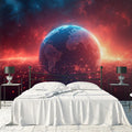 Space Earth Mural Wallpaper in Bedroom Various Colors (Red, Blue, Black, etc.) of Space Earth Mural Wallpaper - pure wallpaper artwork