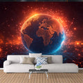 Space Earth Mural Wallpaper in Living Room Various Colors (Red, Blue, Black, etc.) of Space Earth Mural Wallpaper - pure wallpaper artwork