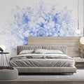 Blue Floral Pattern Wallpaper in Bedroom Various Colors (Blue, White, etc.) of Flowers Mural Wallpaper - pure wallpaper artwork
