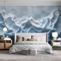 Geometric Mountain Mural Wallpaper in Bedroom Various Colors (Blue, White, etc.) of Mountain Mural Wallpaper - pure wallpaper artwork
