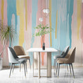 Pastel Drip Mural Wallpaper in Dining Room Various Pastel Colors (Pink, Blue, Yellow, etc.) of Drip Mural Wallpaper - pure wallpaper artwork