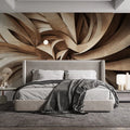 Wooden Abstract Mural Wallpaper in Bedroom Various Shades of Brown Patterns Mural Wallpaper - pure wallpaper artwork