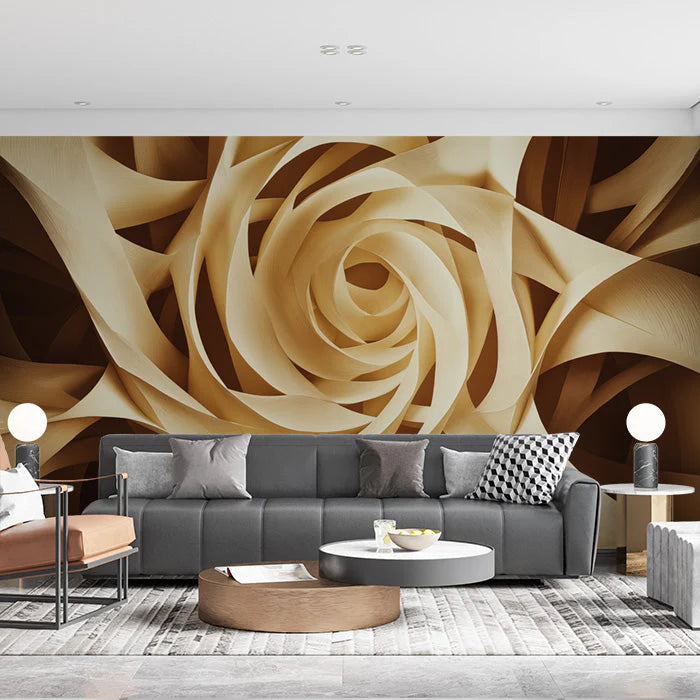 Wooden Abstract Mural Wallpaper in Home Office Various Shades of Brown Patterns Mural Wallpaper