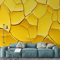 Yellow Cracked Earth Mural Wallpaper in Living Room Yellow Crack Mural Wallpaper - pure wallpaper artwork