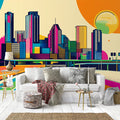 Iconic Empire State Building Mural Pop Art Sunset & NYC Hues Mural Wallpaper - pure wallpaper artwork