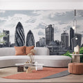 Black and White London Cityscape Mural Wallpaper for a commercial space Black and White London Cityscape Mural Wallpaper - pure wallpaper artwork